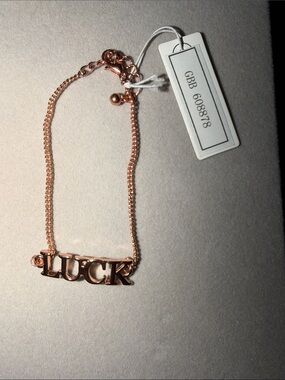 Rose Gold LUCK Letter Chain Bracelet